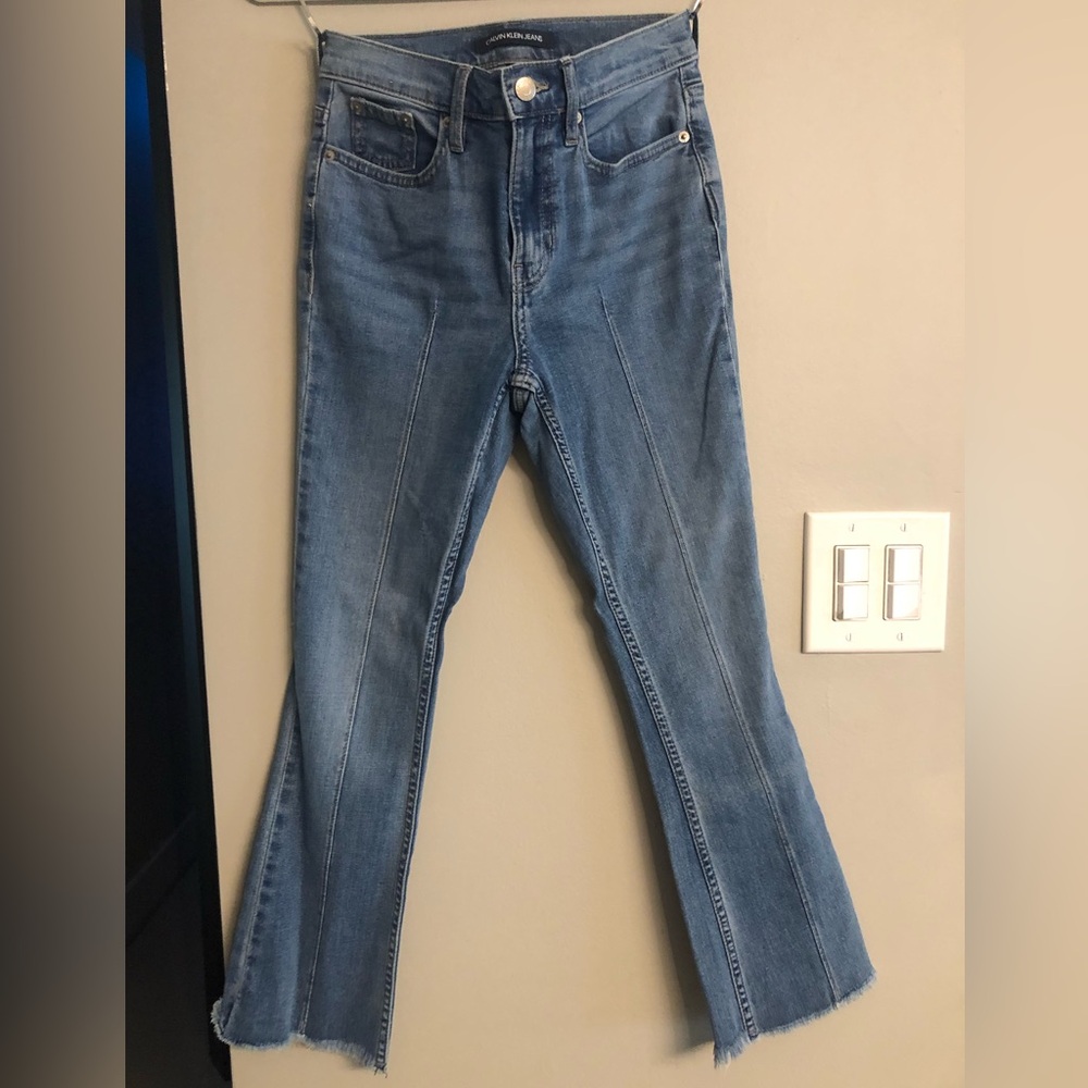 Calvin Klein Jeans Blue Wide-Leg Flare Jeans